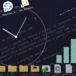 Ilustração mostrando um relógio a transformar-se num gráfico de barras crescente, simbolizando a passagem de estimativas de tempo por instinto para medição precisa e automatizada de horas de edição fotográfica